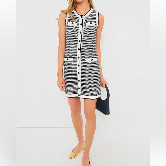 POMANDER PLACE Navy Stripe Bardot Dress - Picture 3 of 10